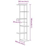 vidaXL Étagère d'angle avec étagère Chêne noir 36.5 x 36.5 x 140 cm