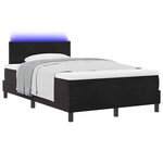 vidaXL Lit à ressort LED avec matelas Noir 120 x 200 cm Velours