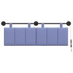 vidaXL Tête de lit suspendue Avec lumière LED Bleu denim Tissu