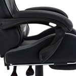 Chaise fauteuil siège pivotante de bureau informatique étude de jeux vidéo avec repose-pied et similicuir gris 02_0024219