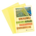 Sachet 100 Pochettes Polypropylène Grainé 12/100e - A4 - Jaune - X 10 - Exacompta