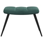 vidaXL Chaise de relaxation avec tabouret Vert foncé Velours