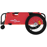 vidaXL Remorque de vélo rouge et noir tissu oxford et fer