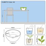 Lechuza jardinière cubeto color 40 all-in-one gris pierre 13840