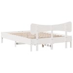 vidaXL Cadre de lit sans matelas blanc 140x190 cm bois de pin massif