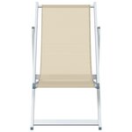vidaXL Chaises de plage pliantes lot de 2 crème aluminium et textilène