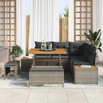 vidaXL Ensemble de canapé de jardin avec coussin 8 Pièces Gris