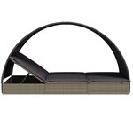 vidaXL Transat 2 places avec toit rond gris 211x112x140 cm