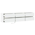 vidaXL Meuble TV mural avec LED blanc 180x31x45 cm