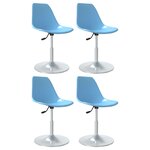 vidaXL Chaises à manger pivotantes lot de 4 bleu PP
