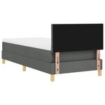 vidaXL Lit à ressort avec matelas & LED Gris foncé 90x200 cm Tissu