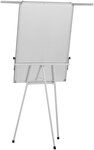 Chevalet de conférence trépied réglable en hauteur 60x90 cm 2 bras extensibles magnétique effaçable incluant marqueurs aimants papiers éponge paperboard tableau magnétique blanc 01_0000174