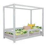 Lit cabane enfant BUNKY 90 x 160 gris clair