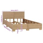 vidaXL Cadre de lit avec tête de lit sans matelas rotin véritable