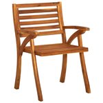 Vidaxl chaises à dîner de jardin avec coussins 3 pièces acacia massif