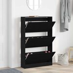vidaXL Cabinet à chaussures avec étagère Chêne noir 80 x 21 x 125 5 cm