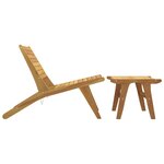 vidaXL Chaise de jardin avec repose-pieds Bois de teck solide