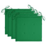 vidaXL Chaises de jardin empilables avec coussins lot de 4 Teck solide