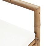 vidaXL Canapé de jardin à 2 places avec coussins Bambou