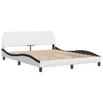 vidaXL Cadre de lit avec lumières LED blanc noir 160x200 cm similicuir