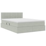 vidaXL Lit de Rangement avec matelas Gris clair 140 x 200 cm Velours