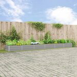 vidaXL Jardinière Gris clair 195 x 100 x 45 cm Acier galvanisé