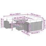 vidaXL Salon de jardin avec coussins 9 Pièces beige résine tressée