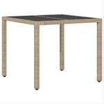 vidaXL Ensemble de salle à manger pour jardin 3 Pièces Beige Poly rotin