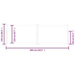 vidaXL Auvent latéral rétractable Noir 220x600 cm