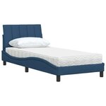 vidaXL Lit avec matelas Hanko bleu 80x200 cm tissu