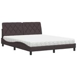 vidaXL Lit avec matelas marron foncé 160x200 cm tissu