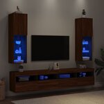 vidaXL Meubles TV avec lumières LED 2 Pièces chêne marron 30 5x30x102 cm