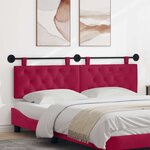 vidaXL Tête de lit suspendue Bordeaux Velours