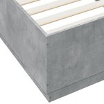 vidaXL Cadre de lit avec LED sans matelas gris béton 100x200 cm