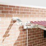 vidaXL Auvent Rétractable Rouge et Blanc 450 × 350 cm Tissu et Métal