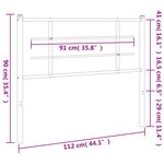 vidaXL Tête de lit métal blanc 100 cm
