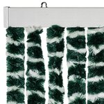 vidaXL Rideau anti-mouches vert et blanc 90x200 cm chenille
