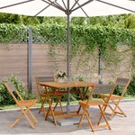 vidaXL Ensemble à manger de jardin 5Pièces gris polypropylène bois massif