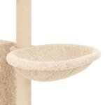 vidaXL Arbre à chat avec griffoirs en sisal Crème 131 cm