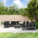 vidaXL Salon de jardin 10 Pièces Gris Bois de pin massif