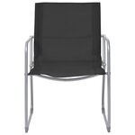 vidaXL Salon de jardin 4 Pièces Tissu et acier Noir