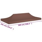 vidaXL Toit de tente de réception 6x3 m Marron 270 g/m²