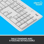 Pack clavier souris - sans fil - logitech - mk295 - silenttouch - pavé numérique - clavier azerty français - blanc