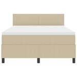 vidaXL Lit à Sommier avec Matelas & Lumière LED Vert Gris 140x200 cm Tissu en Corde