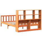 vidaXL Lit bibliothèque sans matelas cire marron 150x200cm bois massif