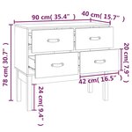 vidaXL Armoire console 90x40x78 cm Bois de pin solide