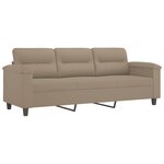 vidaXL Canapé 3 places avec repose-pieds Taupe 180 cm Tissu microfibre