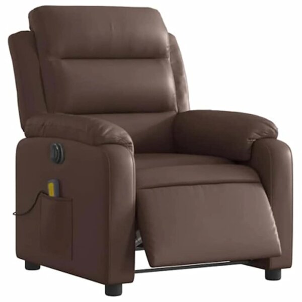 vidaXL Fauteuil de massage inclinable électrique marron similicuir