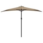 vidaXL Parasol de balcon avec mât en aluminium Taupe 300x155 cm Demi