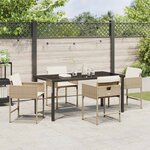 vidaXL Ensemble de salle à manger pour jardin 5 Pièces Beige polyrotin